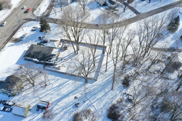 view of snowy aerial view