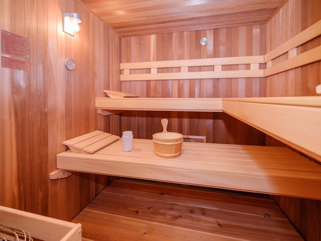 view of sauna