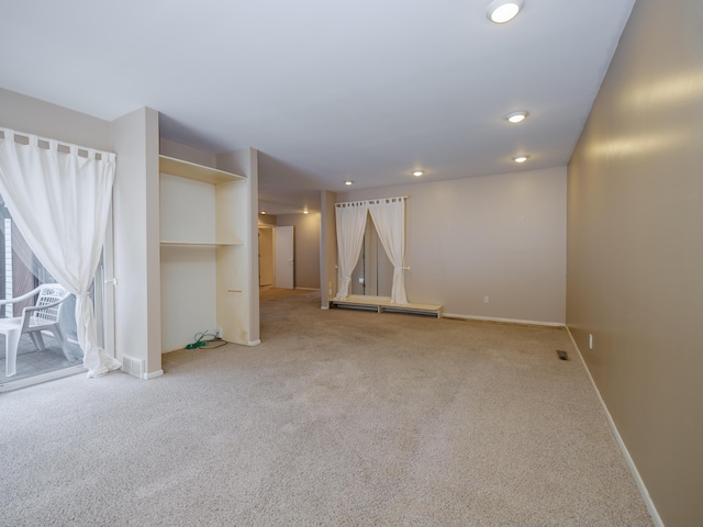 basement featuring carpet floors