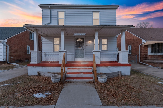 view of front facade featuring a porch