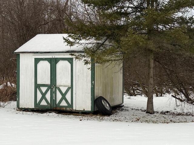 view of snow covered structure