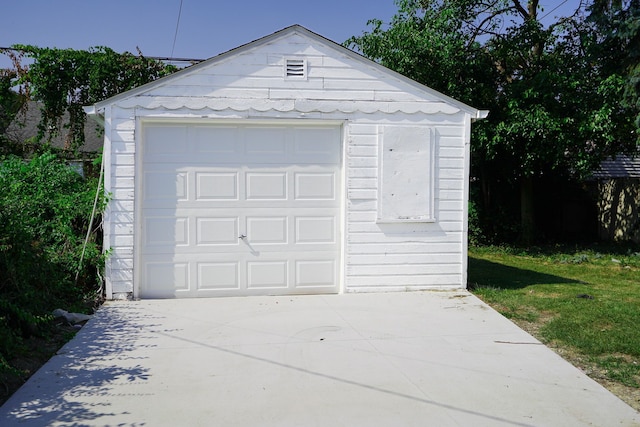 view of garage