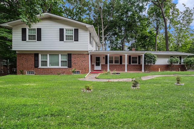 view of front of house with a front yard