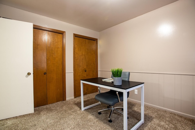 view of carpeted office