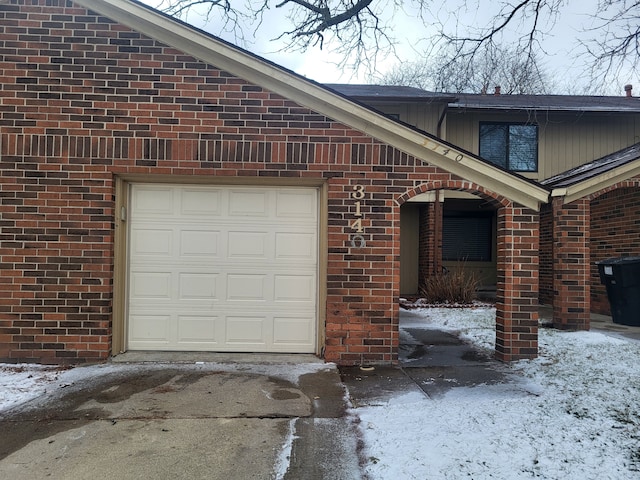 exterior space featuring a garage