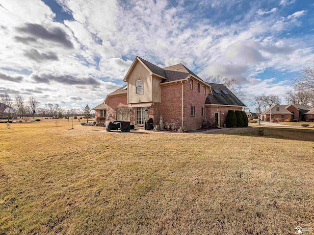 view of property exterior featuring a lawn