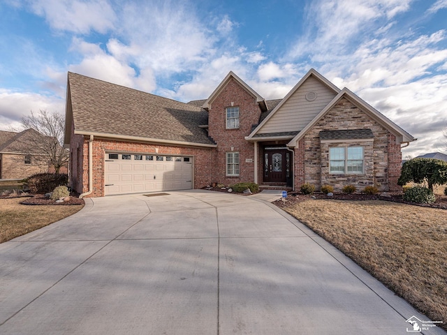 view of front of home featuring a garage