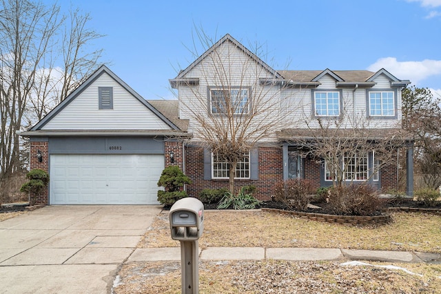 view of front of house with a garage