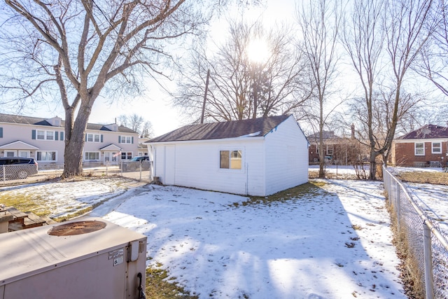 view of snow covered structure