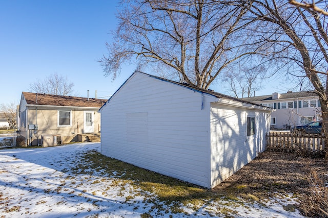 view of snow covered exterior