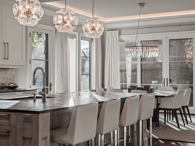 interior space featuring a tray ceiling