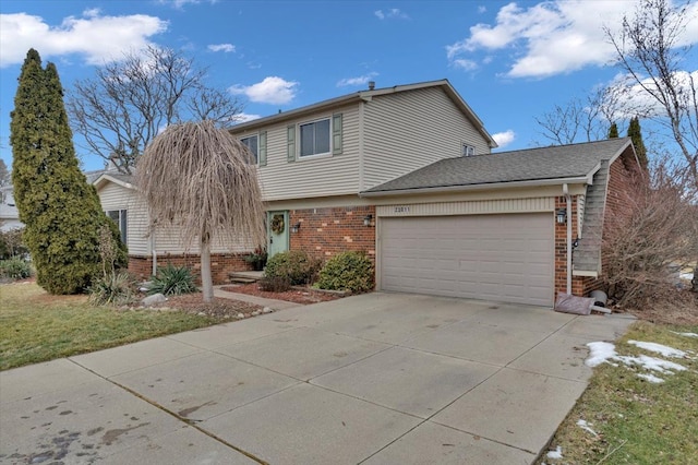 view of front of house with a garage