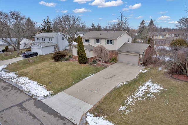 view of property featuring a front yard