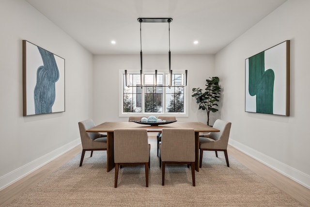 dining room featuring light wood-type flooring