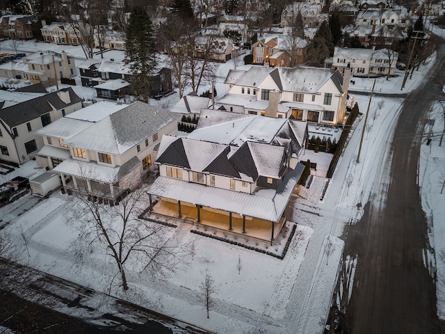 view of snowy aerial view