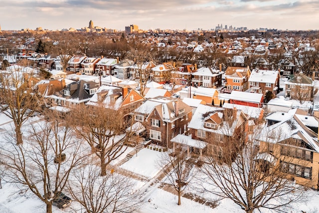 view of snowy aerial view