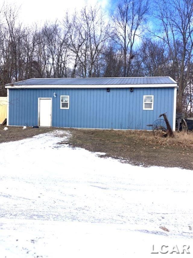 view of snow covered structure