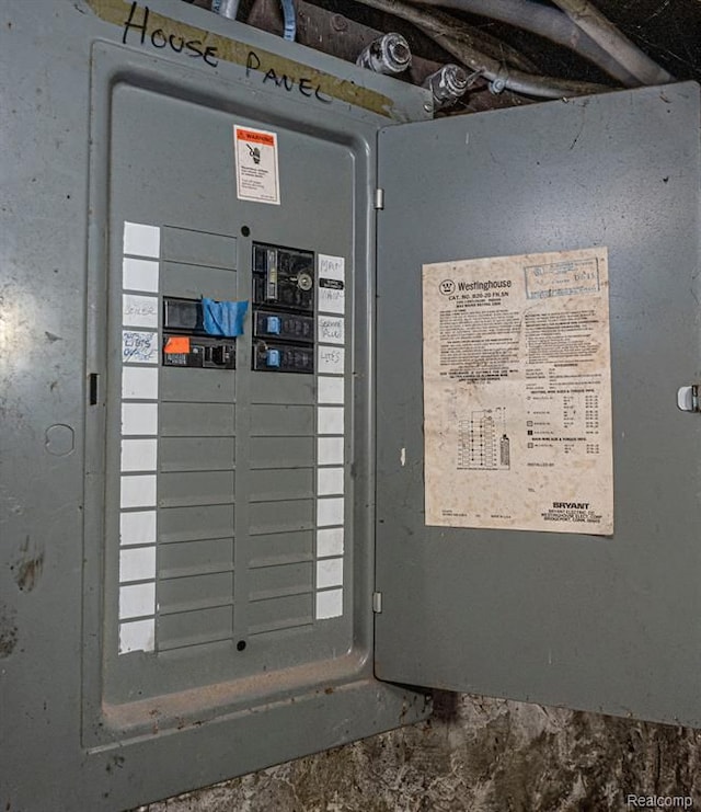 utility room with electric panel