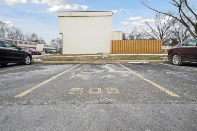 view of parking / parking lot