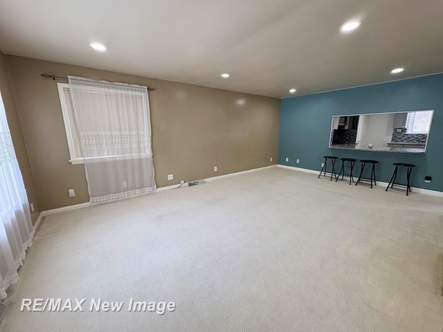 living room featuring carpet