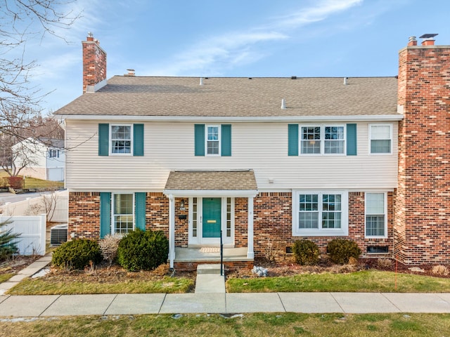 view of front of home with central AC unit