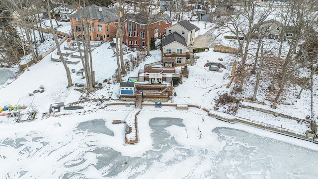 view of snowy aerial view