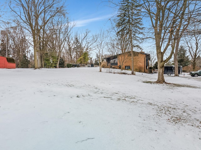 view of snowy yard