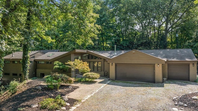 view of front of home with a garage