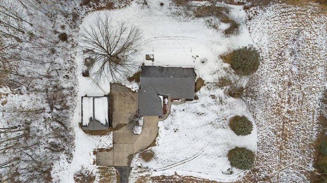 view of snowy aerial view