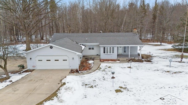 view of front of house with a garage