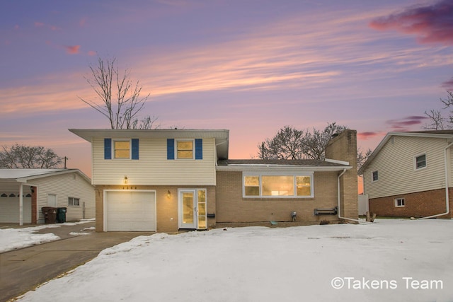 tri-level home with a garage