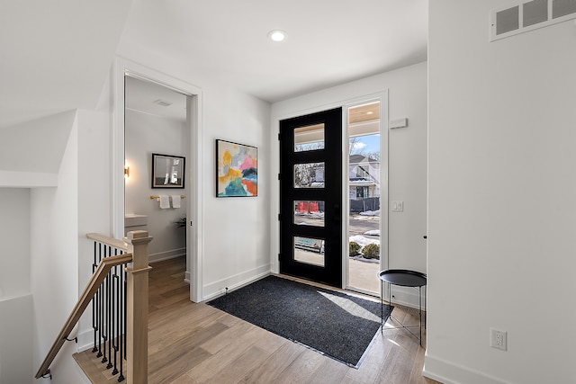 entryway featuring a healthy amount of sunlight and light wood-type flooring