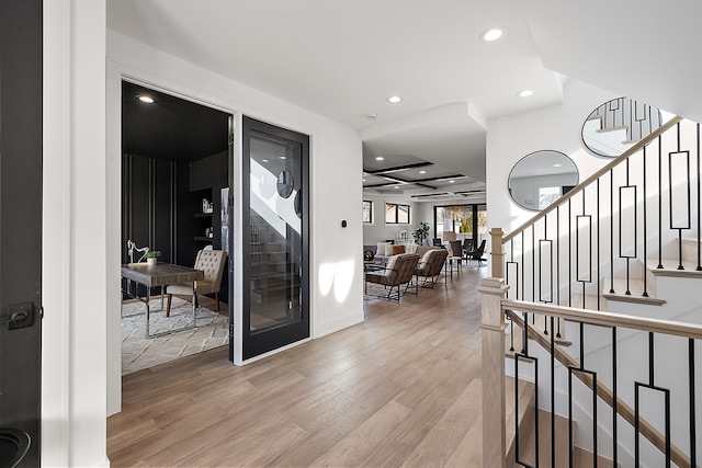 foyer entrance featuring light hardwood / wood-style flooring