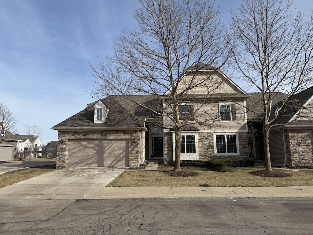 view of front of house with a garage