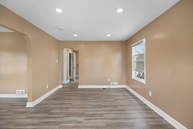 empty room featuring light hardwood / wood-style flooring