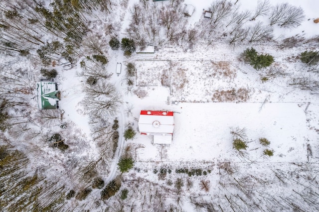 view of snowy aerial view