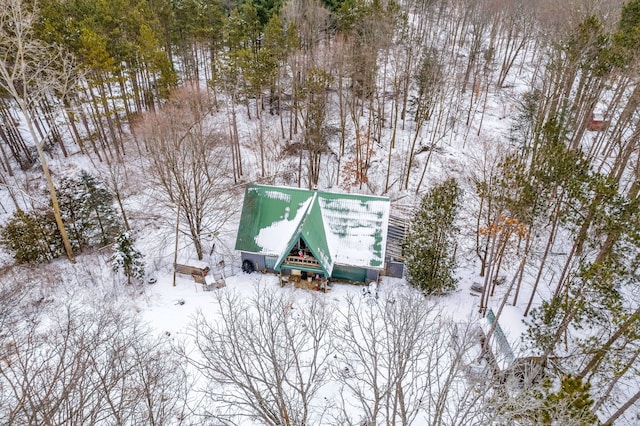 view of snowy aerial view