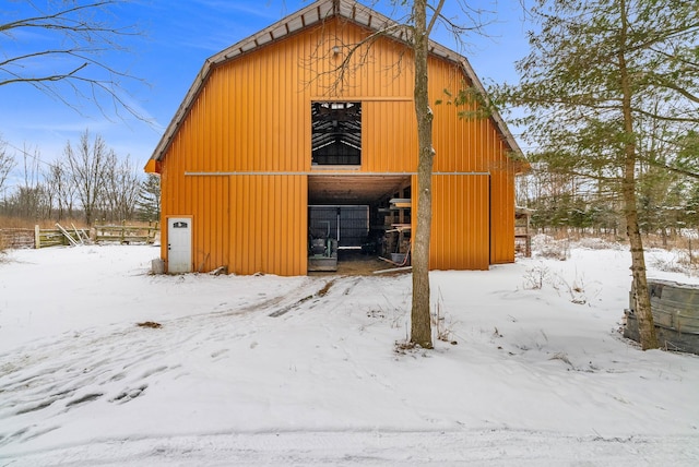 view of snow covered structure