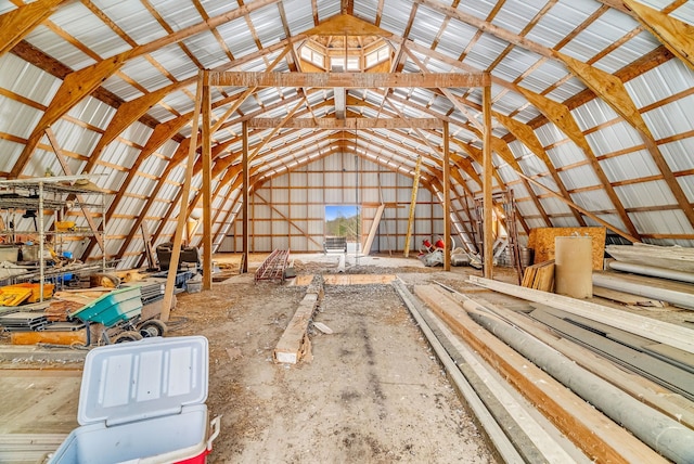 miscellaneous room featuring vaulted ceiling