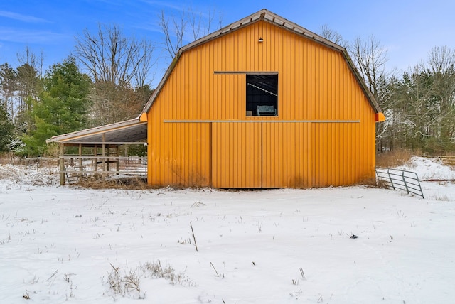 view of snow covered structure