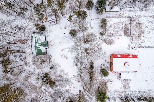 view of snowy aerial view