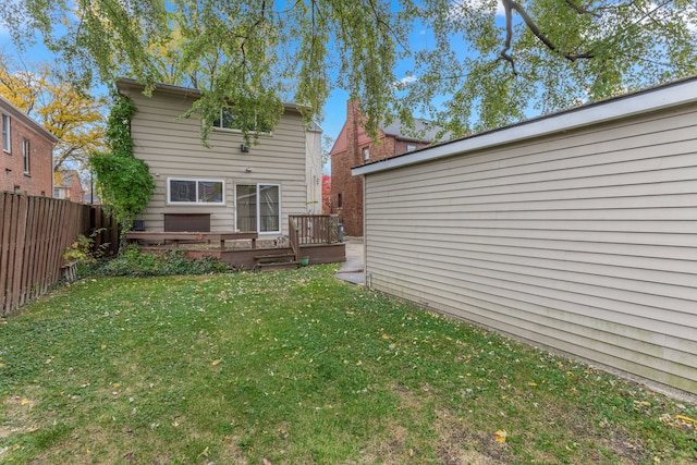 view of yard featuring a deck