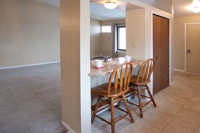 view of tiled dining room