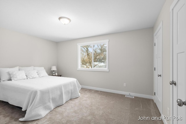 bedroom with carpet