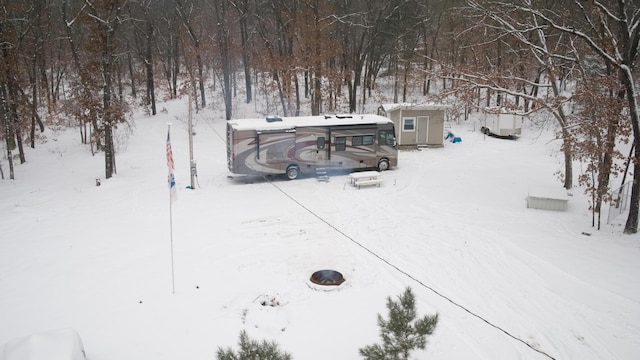 view of snowy aerial view