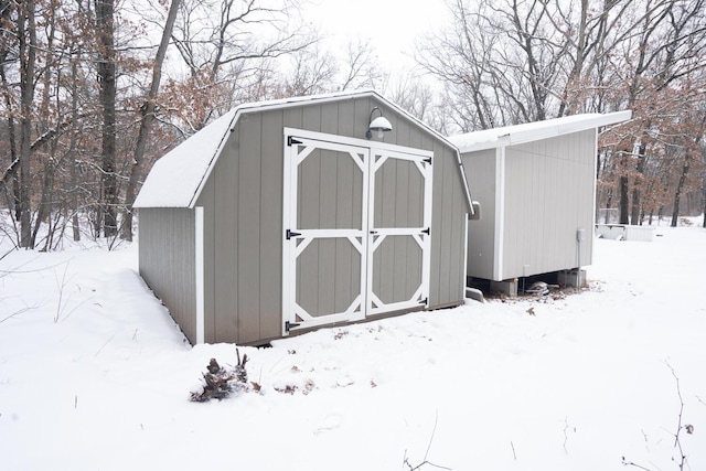 view of snow covered structure