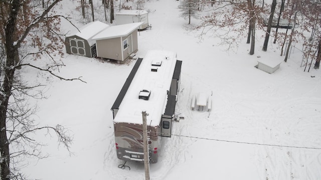 view of snowy aerial view