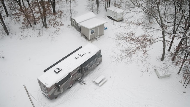 view of snowy aerial view