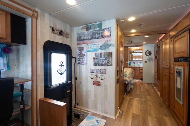 entrance foyer with light hardwood / wood-style flooring