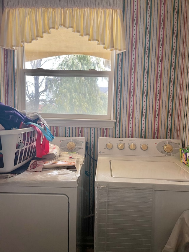 laundry room featuring washer and dryer